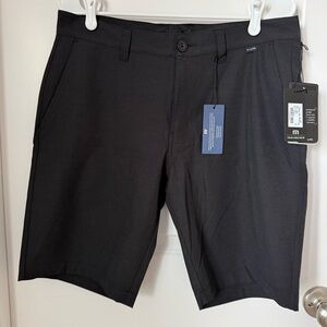 Travis Mathew Black Men's Flat Front Performance Shorts NWT
